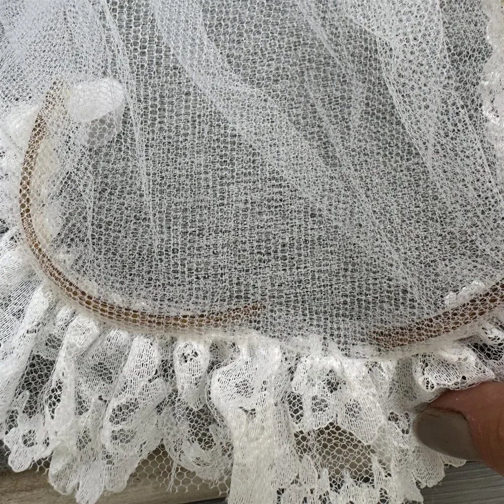 First Communion Veil and Bridal Veil Vintage Lot of 4 Netting Lace Beaded